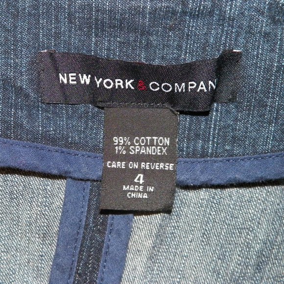 VTG New York & Company Blue Denim Blazer Jacket - Picture 5 of 5